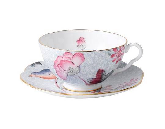 Cuckoo Bird Blue Cup & Saucer